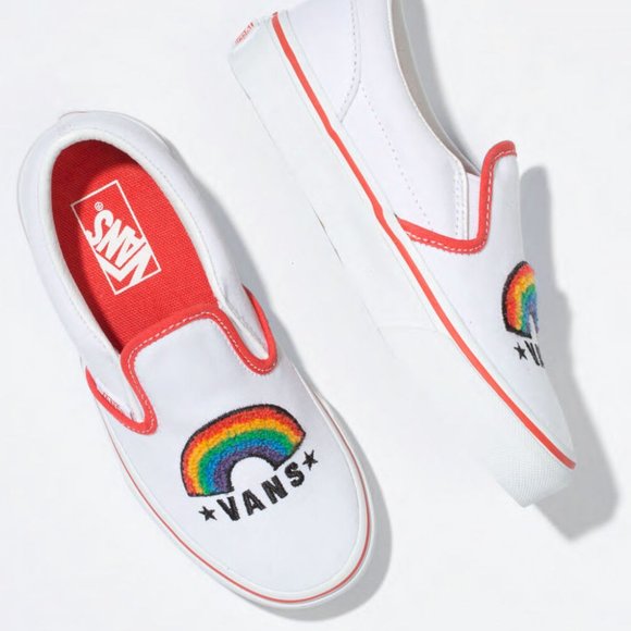 NWT Vans Chenille Rainbow Slip-On Sneakers - Picture 2 of 4